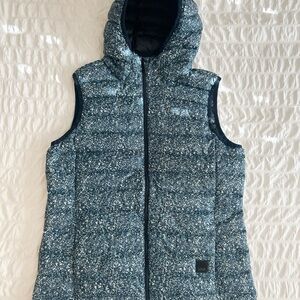 Navy Blue Speckled Hooded Puffer Vest by LOLË Size Large
